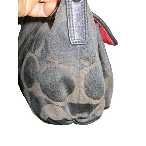 Coach 2009 Black Signature C Poppy Groovy Sateen Sufflette Jacquard Satchel Bag - Picture 4 of 11